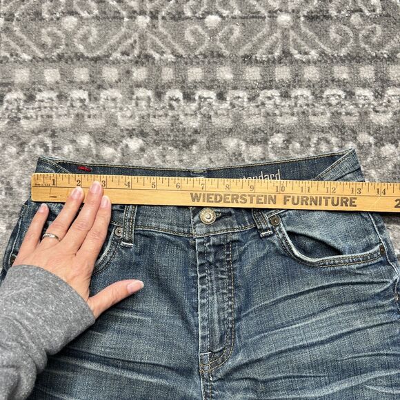 7 For All Mankind Jeans Boys Size 16 26x30 Standard Straight Blue Stretch Denim - Picture 3 of 9